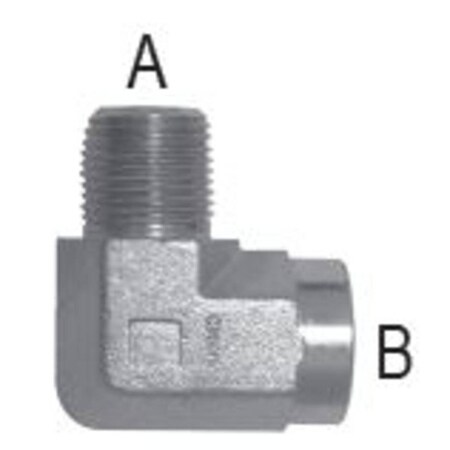 Male Pipe To Female Pipe 90 Street Elbow: 3/4-14 A, 3/4-14 B